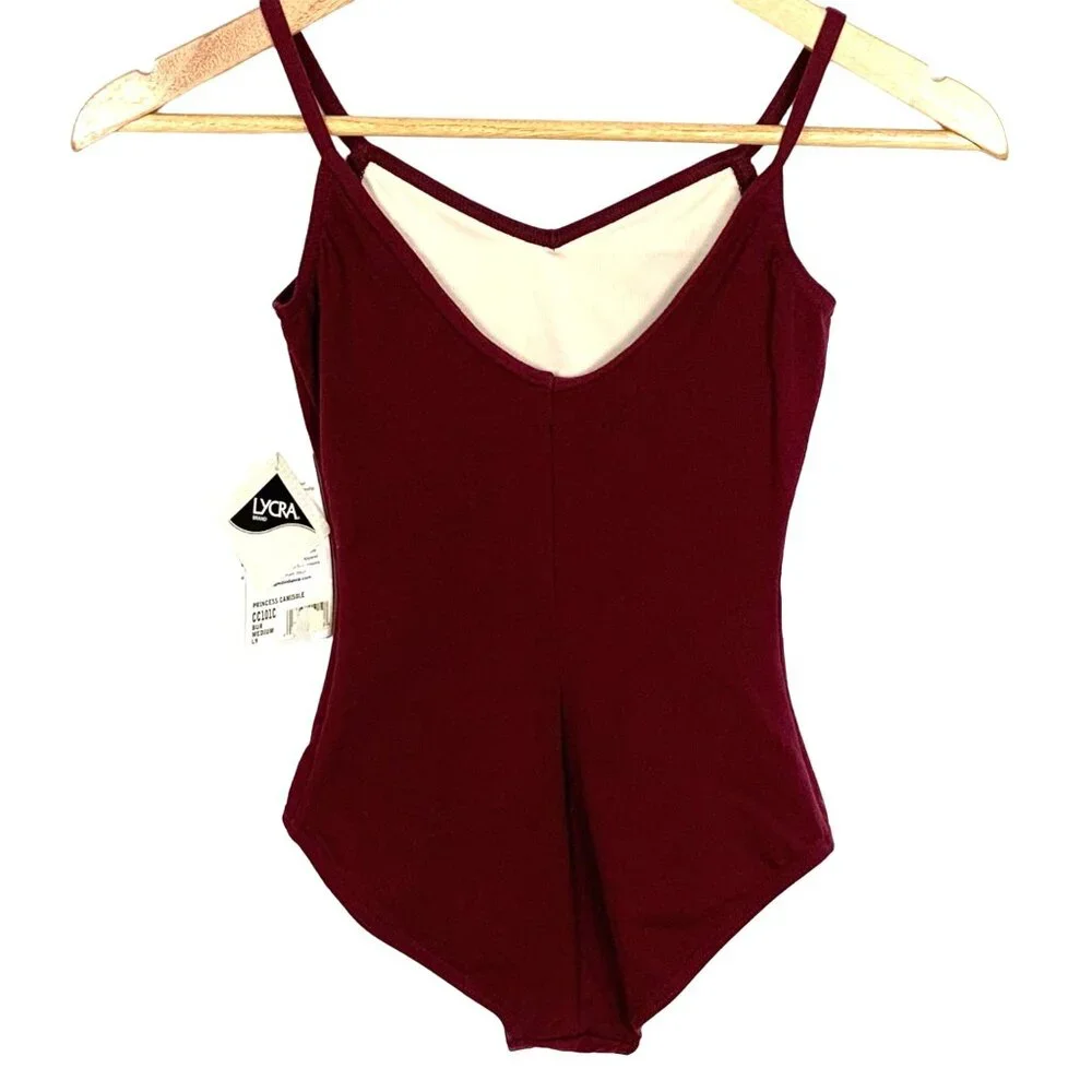 Capezio Princess Camisole Leotard Childs M V-Front Neck Ballet Leg Front Lined